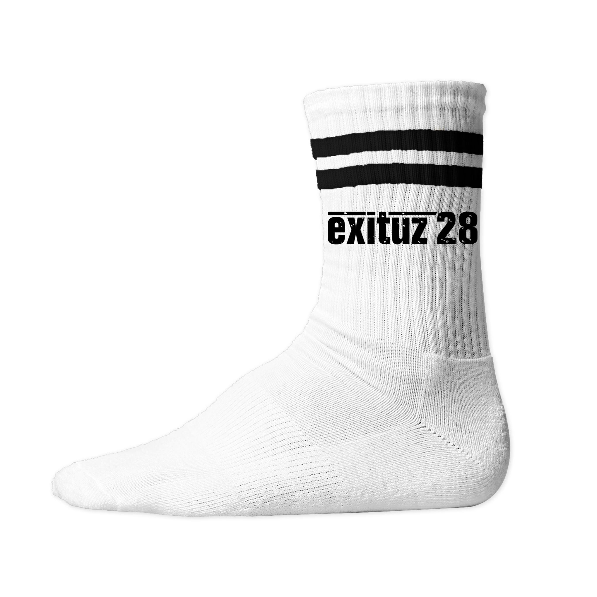 Exituz28 Socken mit Schriftzug